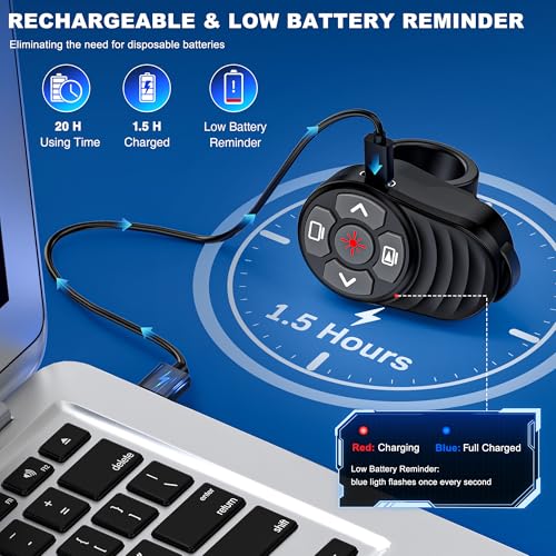 2 in 1 presentation clicker with laser pointer finger ring clicker rechargeable presentation clicker long distance ppt clicker remote wireless clicker laser pointer for classroom teacher projector