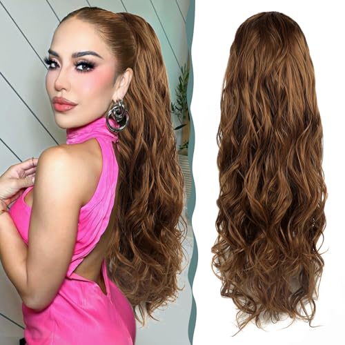 Queue de cheval synthétique bouclée longue pour votre coiffure quotidienne de 66cm