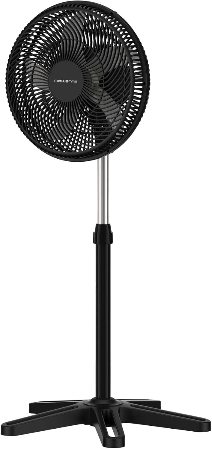 Rowenta Turbo Essential ventilador de pie, Potente, 3velocidades, Diseño duradero, Menor consumo energético, VU3110F3, 35 m3/​min, 3 velocidades