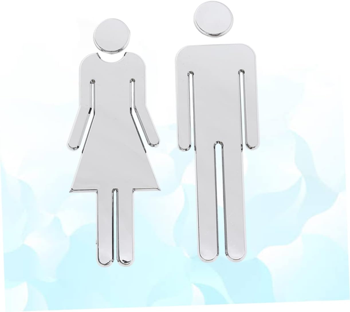 Housoutil 1pair Self-adhesive Mirror Toilet Sign for Men and Women Stylish Restroom Wall Decals for Home Bar School Office Decor Easy to Install Material