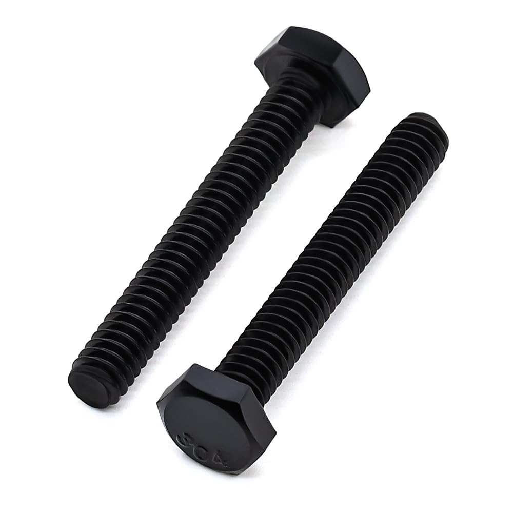 Glvaner 3/8-16 x 2-1/2" Stainless Steel Hex Head Screws Bolts, Black Coated, 304 Stainless Steel 18-8, Hexagon Head Bolts, Full Thread, 8 pcs
