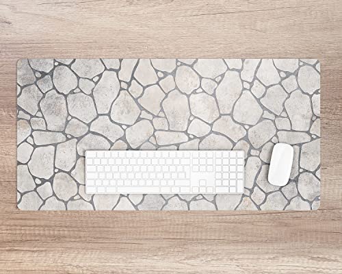 Alfombrilla de escritorio de vinilo antideslizante e impermeable con diseño de piedras 2