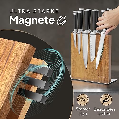 Ceppo portacoltelli senza coltelli, magnetico, portacoltelli magnetico, portacoltelli magnetico, portacoltelli, portacoltelli, mahona - immagine 5