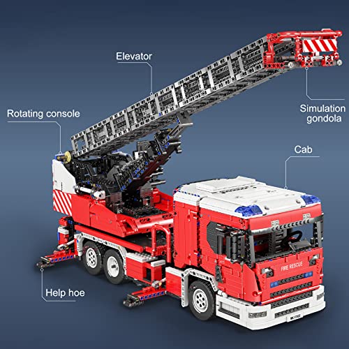 xSuper Red Hook and Ladders Truck Building Blocks, 4886Pcs+ Truck DIY Assembly Model Building Block Toy, Kompatibel mit… – Bild 6