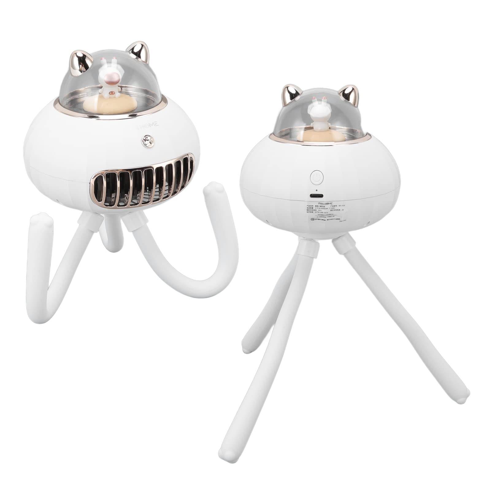 FTVOGUE Ventilatore per Passeggino con Proiettore Starlight, Portatile