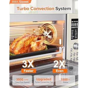 Nuwave Bravo Pro Smart Air Fryer Toaster Oven Combo Airfryer Convection Oven Countertop 12 in 1 Functions with Quicker Even Crisp Technology 1800W 50 450F PFAS Free 21QT Vanilla Cream