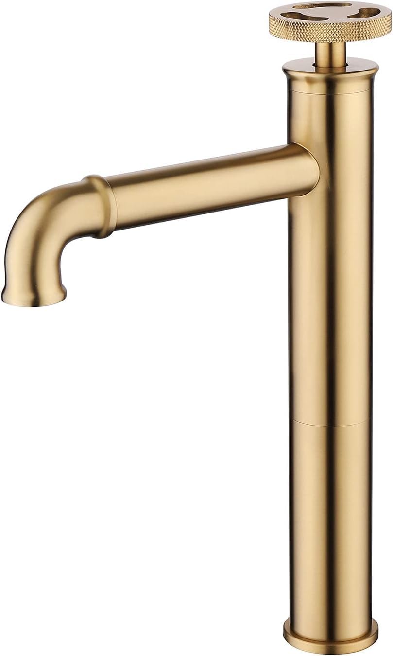 DFGHNBVC Bathroom Sink Tap Brass Basin Mixer Tap Tall Basin Faucet Deck Mounted Bathroom Faucet,Brushed Gold