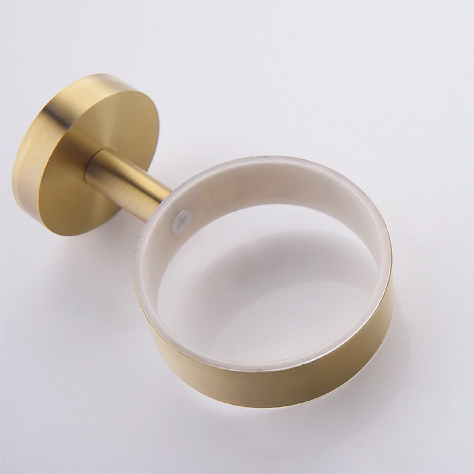 Soporte para cepillo de dientes, soporte para cepillo de dientes montado en la pared, dorado cepillado, soporte de acero inoxidable 304 con taza de vidrio esmerilado para accesorios decorativos de
