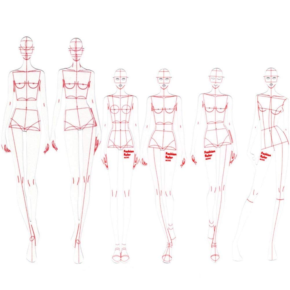Regla MéTrica de PláStico, Plantilla de Moda Regla Mujer Humano Dinámica Curva Francesa Ropa Humanoide Patrón de Medición Reglas de Curva Francesa para Costura Reglas de Costura