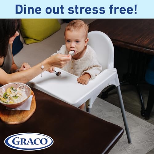 Image of Graco Baby Disposable Splat Mats, 30 Sheets with Assorted Designs, 47 inch x 40 inch, Eco-Friendly Floor Protector for Mealtime, Home & Restaurant Use