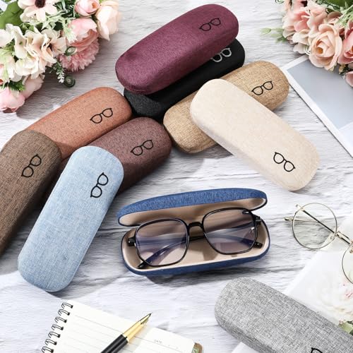 Image of Kanayu 20 /40 /60 /100 Pcs Hard Shell Glasses Case Bulk Linen Fabric Protective Eyeglasses Case Eye Glasses Sunglasses Protector