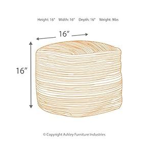 Signature Design by Ashley Absalom Hemp Pouf, 16 x 16 Inches, Multicolored Signature Design by Ashley Absalom Hemp Pouf 16 x 16 Inches Multicolored