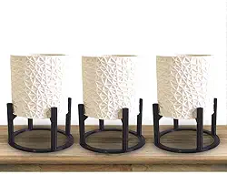 kit 3 Vasos suspenso Cachepot para plantas Suculenta - Decoração moderna Casa, Quarto (Branco)