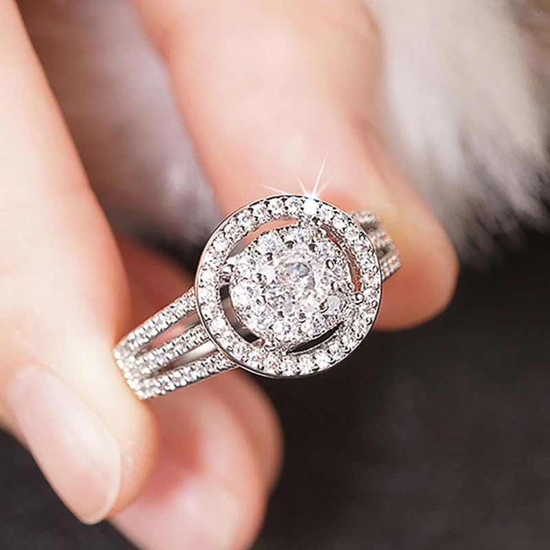 1pc Shiny Zirconia Rings for Women Exquisite and Magnificent Rings with Elaborate Craftsmanship Jewelry for Weddings Engagements or Dinner Parties2