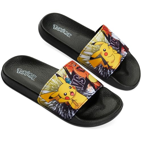 Pokemon Boys Slides, Beach or Pool Shoes for Kids - Gamer Gifts