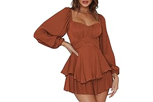 Ruffle Sleeve Romper with Empire Waist and Bowtie Back