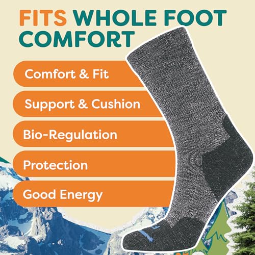 FITS Light Cushion Crew Socks, Sweat & Odor Resistant, Temperature Regulating Merino Wool Hiking Socks4