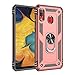 EBESTAR for Samsung Galaxy A20 / A30 Case, Armor Hybrid Heavy Duty Shockproof Defender Protective Cover 360 Rotating Kickstand Magnetic Ring Holder Case with Tempered Glass Screen Protector, Rose Gold