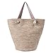 XHBL Damen Handtasche / Strandtasche aus Rattan, geflochten, große Kapazität, Tragetasche, handgefertigt, gestrickter Stroh, Crossbody-Tasche für Frauen (Farbe: Khaki)