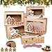 18Stücke Weihnachts-Kekskästen，Donut-Geschenkboxen，Weihnachten Geschenkboxen，Bäckereikarton mit Weihnachtsbändern，Keksschachtel Kuchen-Kästen，Weihnachtsgeschenkboxen