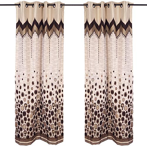 Image of Story@Home Jacquard Long Door Curtain 9 feet Set of 4 for Living Room Bedroom Kitchen, (108 inchX46 inch), Brown