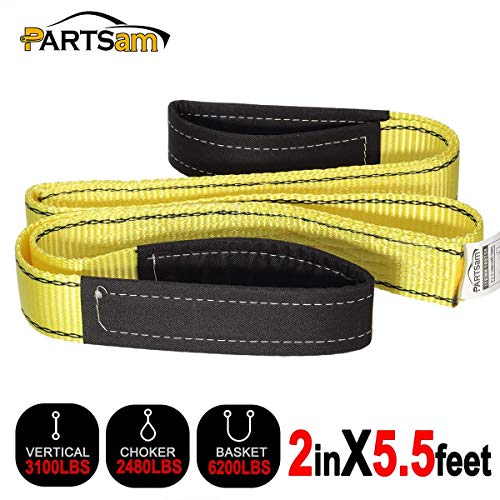 Premium 2 Pcs Crane Towing Strap Durable 3400Dtex - Heavy Duty Web Sling