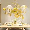 3D Adesivo da Parete Fiori Specchio DIY Adesivi Murali Acrilico Forma di Fiore Riflettente Adesivi Carta da Pareti Arte Decorativo per Camera da Letto Soggiorno Divano(D'oro S:90cm * 120cm) #1