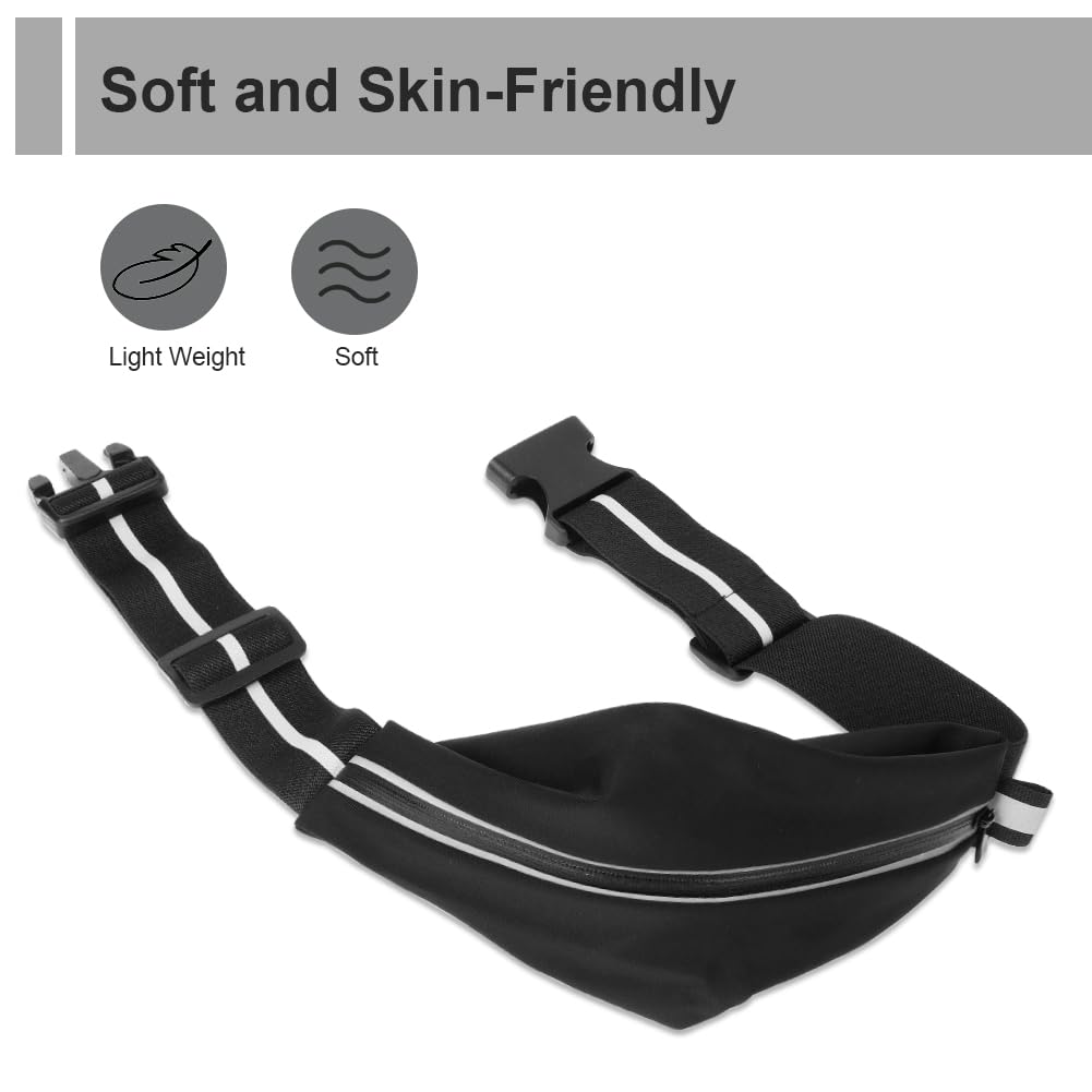 Flintronic Marsupio Sportivo, Marsupio Running Doppia Tasca per iPhone -Cintura Palestra e Porta Cellulare da Corsa con Gancio Portachiavi