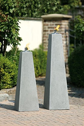 Gilde Craft Pyramid Oil Lamp creastone Lamp Fire Column Oil Lamp Ornament Fire Garden Garden Decoration Torch concrete cement fiberglass sand weatherproof Frost Resistant 52058