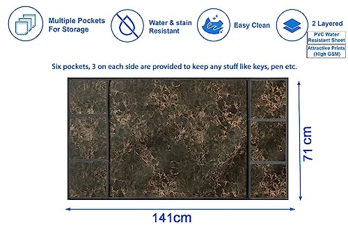 Image of Stylista Refridgerator top Cover Suitable for Samsung RS76CG8003S9HL, 653 Liter Fridge, Dimension (WXD) 71x141 CM, Marble Pattern Coffee