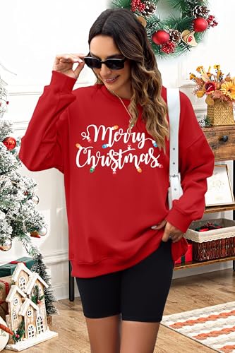Merry Christmas String Lights Oversized Sweatshirt for Women - Image 4