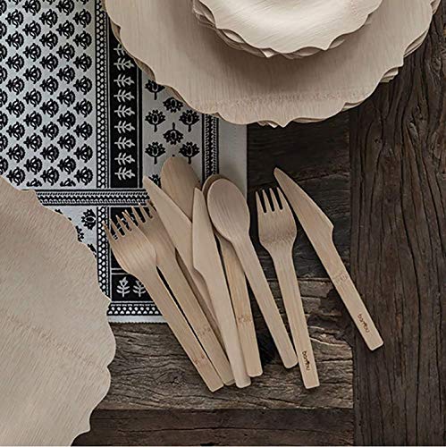 Bambu, Disposable Biodegradable, Compostable Bamboo Forks, Bulk Case, 100% Organic Utensils For Weddings, Parties, Picnics, Events Or Any Occasion. Pack Of 250 #TOP2