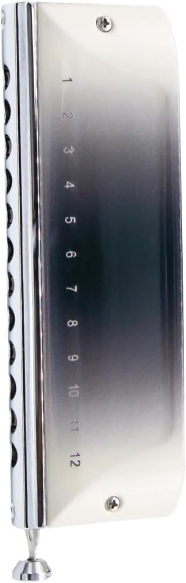 12穴クロマチックハーモニカ プロフェッショナル 大人 初心者 管楽器 カラー Cハーモニカ(Black)