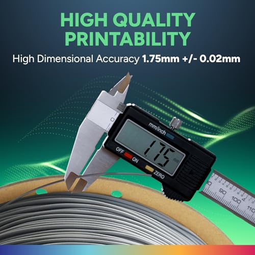 Image of OVERTURE TPU 95A Flexible 3D Printer Filament 1.75mm, 1kg Grey | High Elasticity & Durability Filament, 1kg Spool (2.2lbs), Fit Most FDM Printer (Grey)