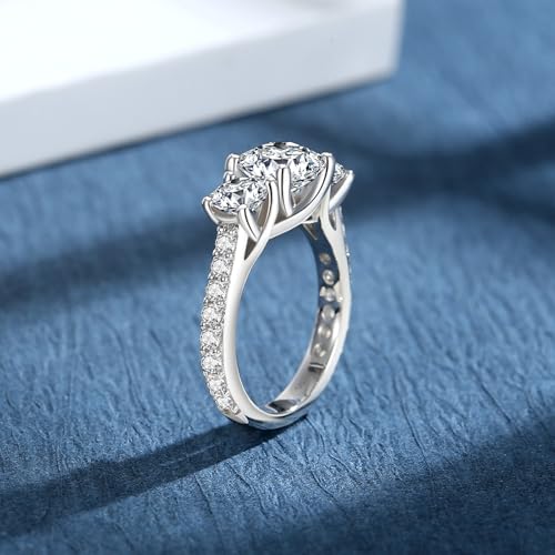 Moissanite Rings for Women D Color VVS1 Moissanite Engagement Ring S925 Sterling Silver Promise Wedding Rings for Women3