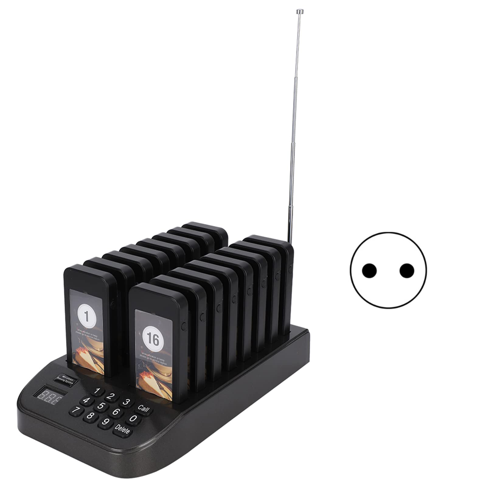 ASHATA Sistema cercapersone per Ristorante, Sistema cercapersone per Ristorante con Sistema di Chiamata Wireless Coda Cicalini Sistema di Chiamata per Cameriera Senza Fili a Lunga(Unione Europea)