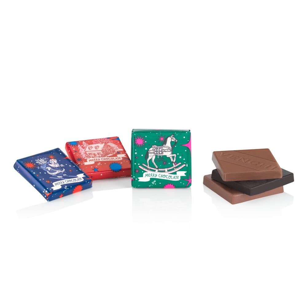 Venchi - Colección Navidad Granblend Natale surtidos, 1 kg - Bombones motivo navideño - Marcador de lugar - Idea de regalo - Sin gluten