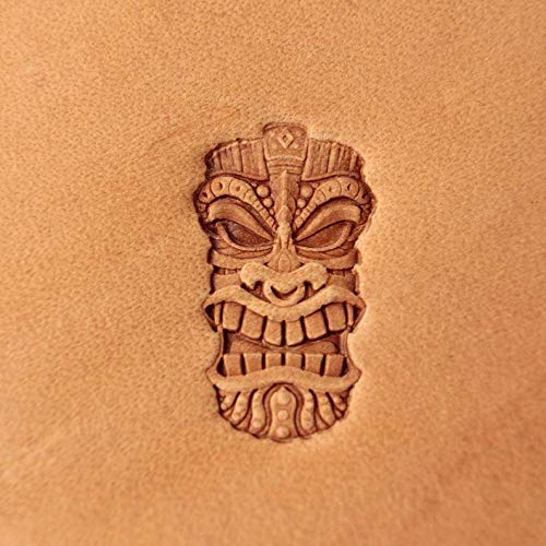 DandS ltd Leather Stamp Tool, Tiki mask, Professional Steel Craft Tool for Leatherworking, Embossing, Carving & Stamping Leather Projects, Belts Wallets & DIY Projects Compatible with Mallet #269