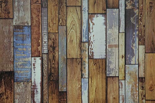 Image of DWELLSINDIA Vintage Wood Self Adhesive Wallpaper Waterproof, Scratch Resistant, Laminated 41x244 CM