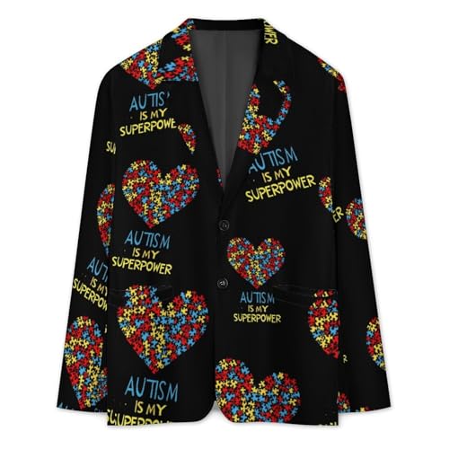 Autism is My Superpower Classic Suits Blazer for Men Business Tuxedo Jacket Sport Coat Two Buttons3