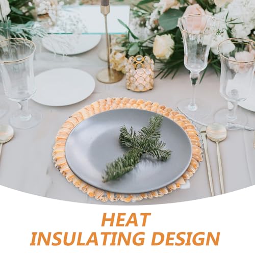 Kichvoe Posavasos de Concha Artesanal de 20 Cm, Almohadilla Antideslizante Resistente al Calor, Decoración Costera para Hogar y Taza de Té, Accesorio Decorativo Funcional Color Aleatorio
