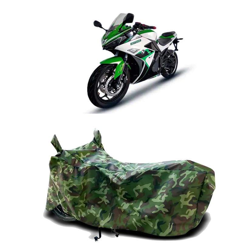 Image of DUFFEL-100% Heat Protection Two Wheeler Bike /Scooty Body Cover for Odysse Electric Evoqis Water Resistance /UV-Rays /Birds Dropping /Scratchproof /Dust Proof /Waterproof[Green Jungle Print]