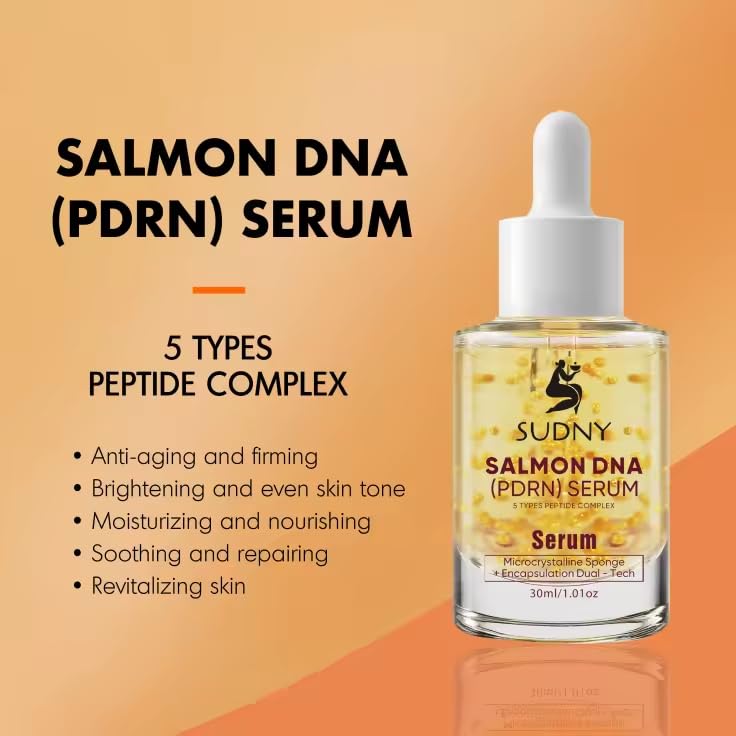Salmon DNA PDRN Face Serums - Glow Serum with Niacinamide, Hyaluronic Acid, Collagen, Vitamin C & Peptides - Hydrating, Brightening & Firming Serum for Radiant, Smooth & Balanced Skin - Image 5