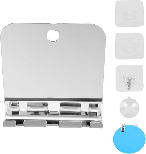 Lurrose 1 juego de espejo de ducha sin niebla espejo cuadrado a prueba de niebla espejo acrílico irrompible para colgar en la pared espejo de