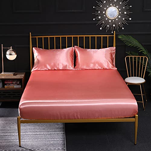 Taie d'oreiller en satin argenté anti-frottement pour lit double