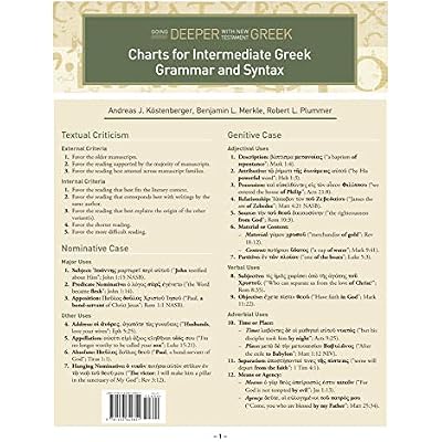 Charts for Intermediate Greek Grammar and Syntax