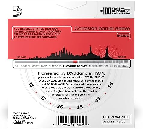 D'addario EJ17-3D Phosphor Bronze 13-56 Pack Of 3, Medium image 5