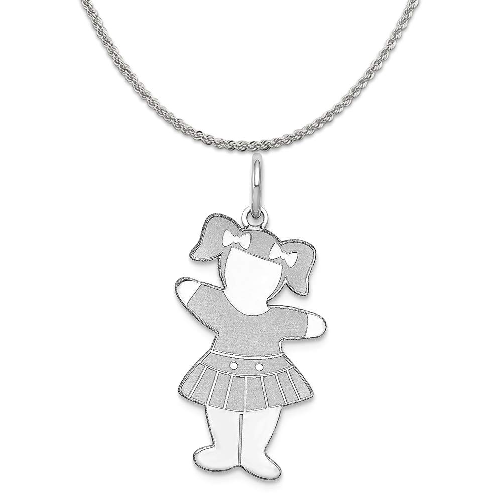 Mireval Sterling Silver Back to School Cuddle Charm on a Sterling Silver Box Chain Necklace, 20"