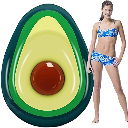 OBOVO Large Inflatable Avocado Pool Float Floatie with Ball, Avocado floaties Swimming Floaty Party Toys Pool Floats for Adults Kids