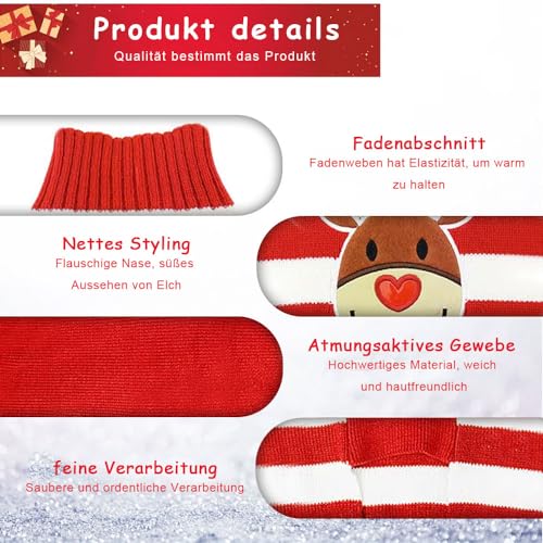 LATRAT Weihnachten Hundepullover,Hundepullover,Weihnachts-Elch-Kleidung, Weihnachts-Kostüm, Warm Welpe Klein Mittel Hunde (S, Rot-Elch)